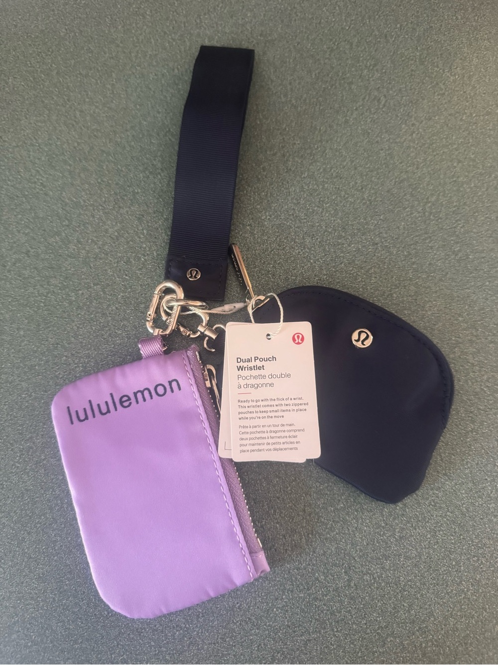 lululemon athletica Dual Pouch Wristlet - Lavender and Navy NWT